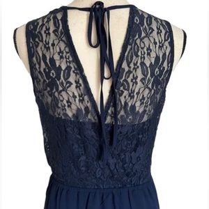 The Limited Navy Blue High Low Sleeveless Tank Style Lace Dress Size M